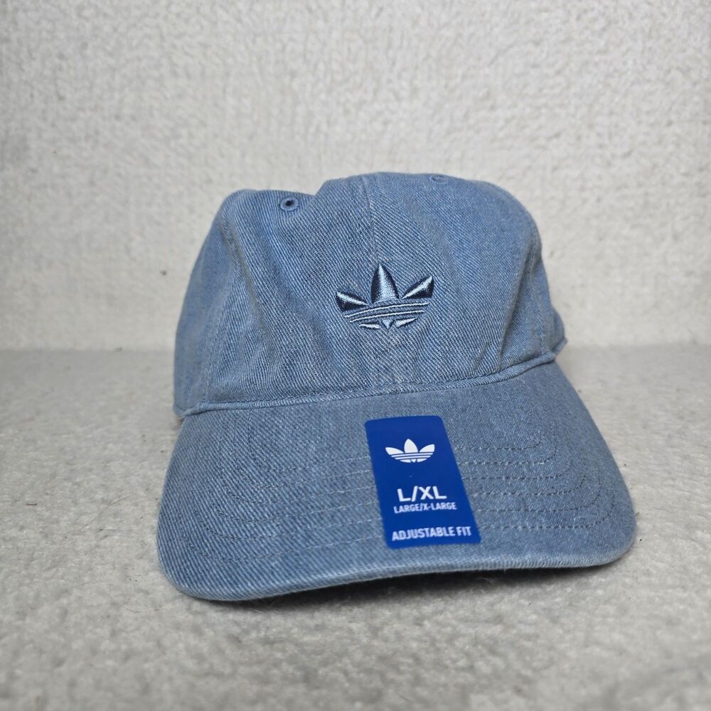 Adidas Originals Baseball Hat Trefoil Logo Baseball Cap Denim NWT
